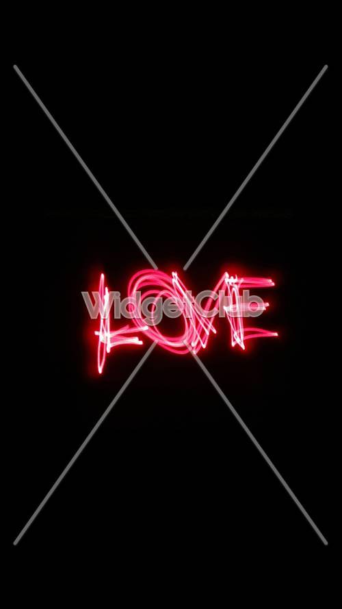 Bright Red Neon Love Sign