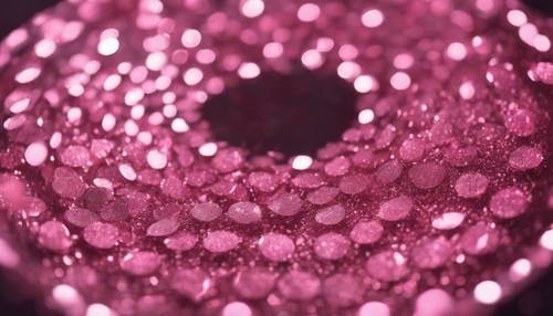 Sparkling pink glitter arranged in circular patterns.