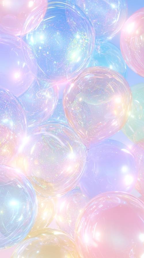 子ども向けカラフルなキラキラパステルバブル壁紙 壁紙 [7db15cb5869143f18984]
