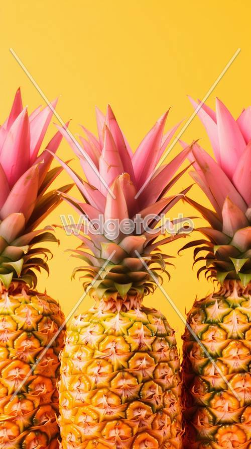 Colorful Pink Pineapple Trio