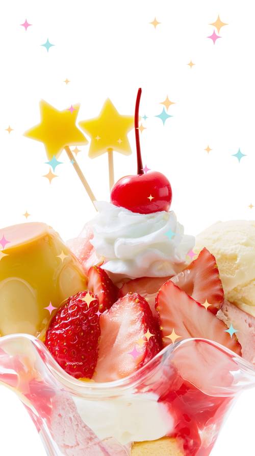 Deliciosos postres coloridos con estrellas y brillos.