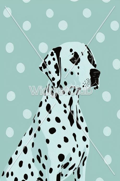 Polka Dot Puppy Pattern Background Tapet[d844ca6a0926400e9539]