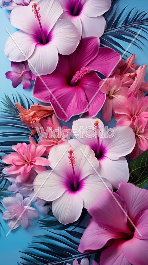 カラフルな熱帯の花の壁紙
