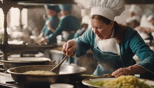 The Duchess’s cook peppering the soup, causing everyone to sneeze. Tapéta [b86593b19fc04b6bbc79]