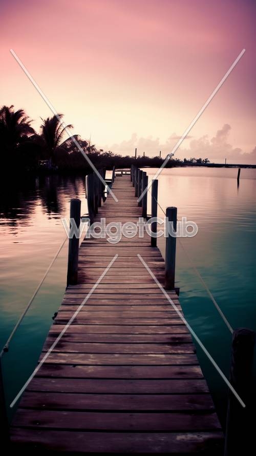 Sunset Serenity at the Dock Wallpaper[08f44c812d15408187ba]