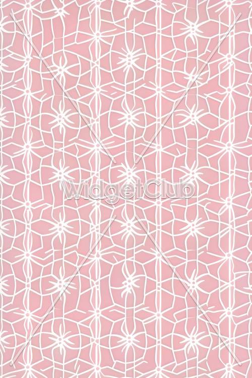 Bonito diseño de papel tapiz geométrico rosa y blanco.