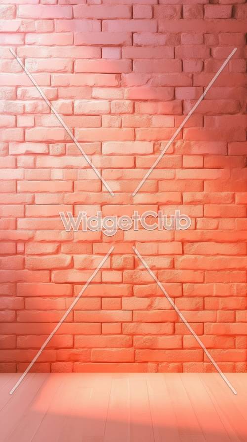 جدار من الطوب البرتقالي اللامع مثالي للخلفيات