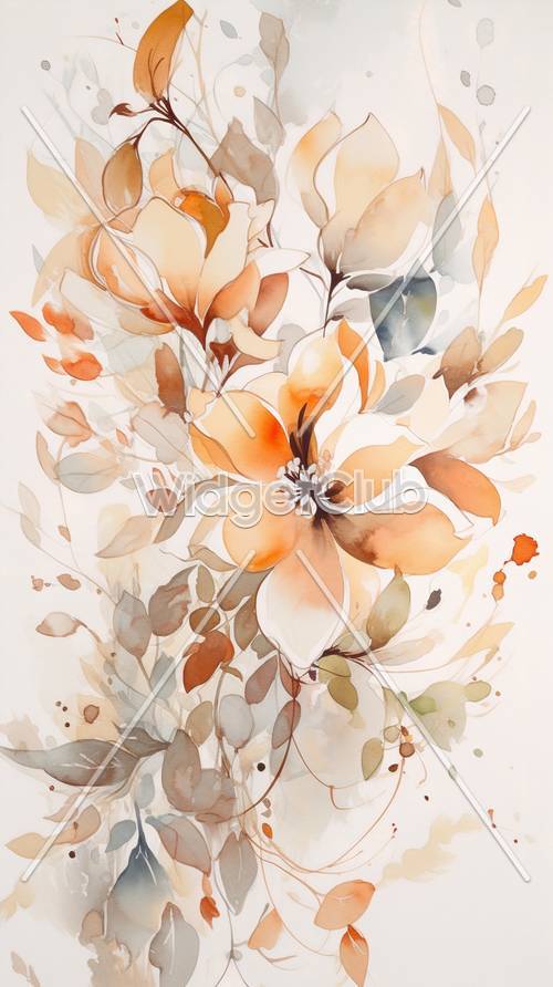 Colorful Flowers and Leaves Art
