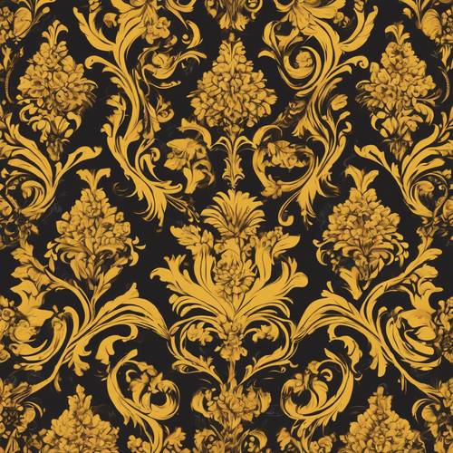 An elegant damask pattern in a rich mustard yellow color. Tapet [06cdeeef41ff4dc58ca4]