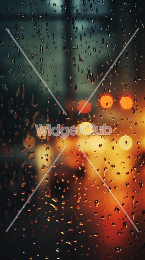 Sfondo di luci della finestra piovosa