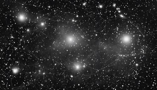 Une impression ornée de la constellation d&#39;Orion, animée par des graphismes en noir et blanc.