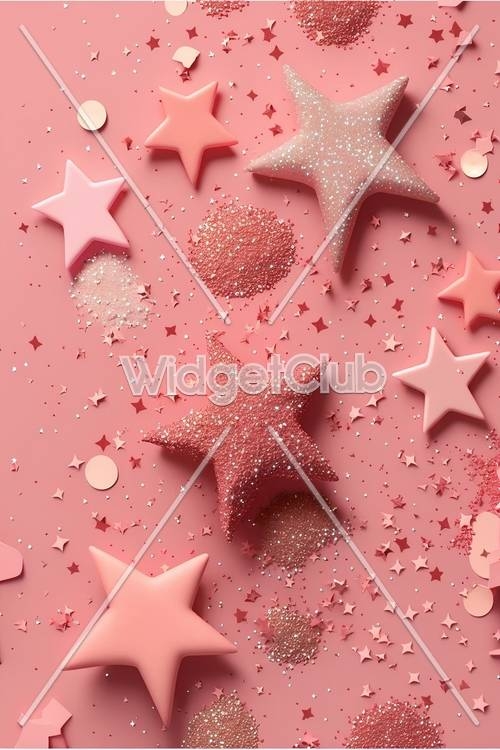 Sparkling Stars on Pink壁紙[560593964c654194bbb7]