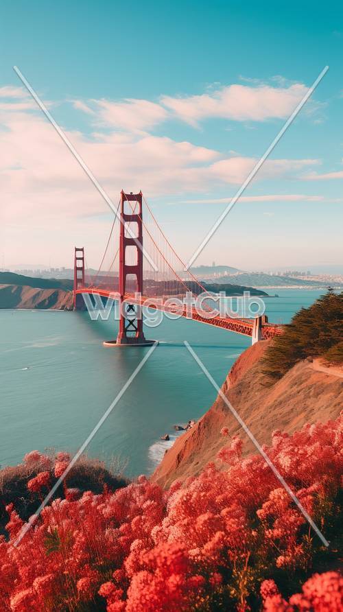 Most Golden Gate w odcieniach różu i błękitu