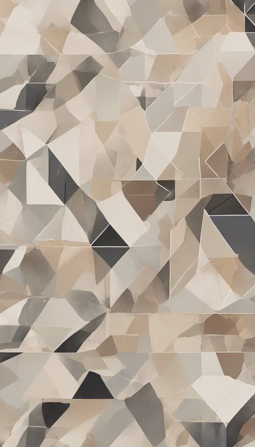 An abstract depiction of Japanese minimalist design featuring geometric shapes in neutral tones. Tapeta [92da975767a04e2eb3b7]