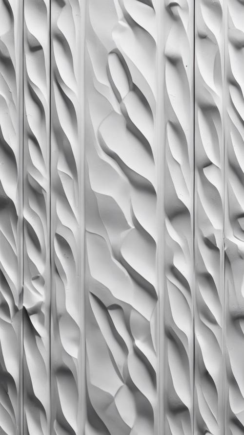 Un primer plano de una pared con textura blanca con rasgos visibles de irregularidades y patrones.