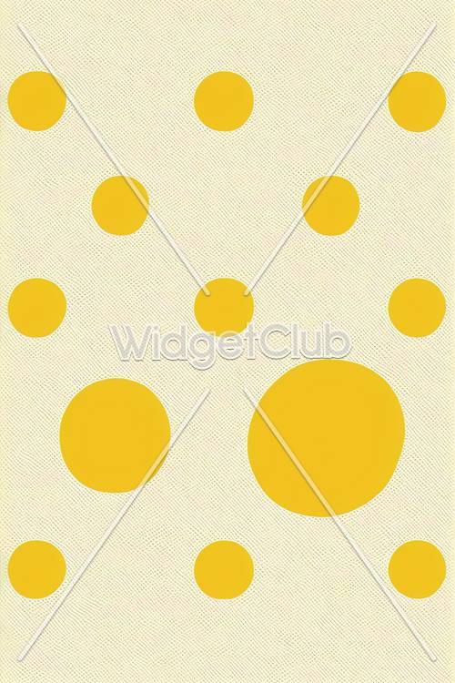 Yellow Polka Dots on Cream Background