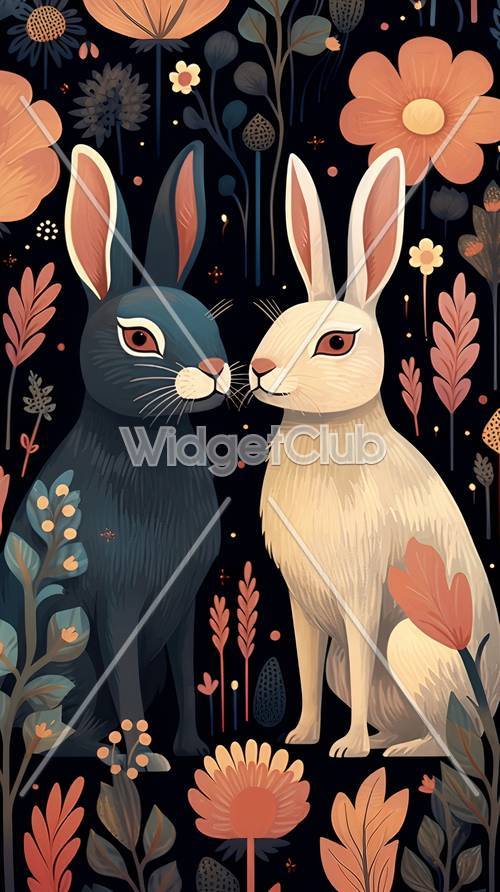 Śliczne króliki w magicznym lesie