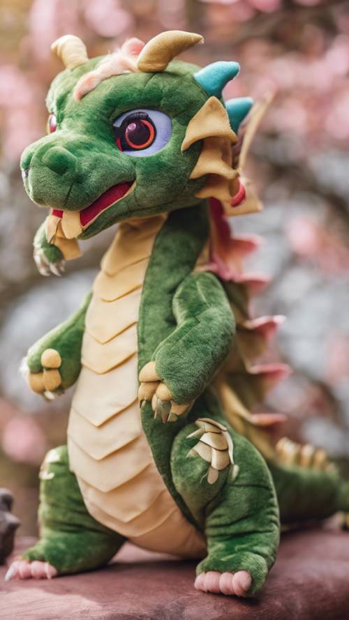 Мягкая игрушечная версия японского дракона для детей.