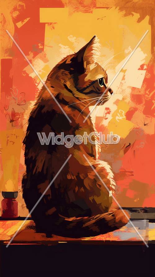יצירות אמנות חתול צבעוניות