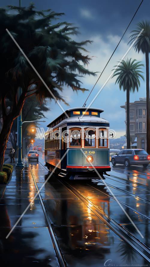 Rainy Day Streetcar Ride