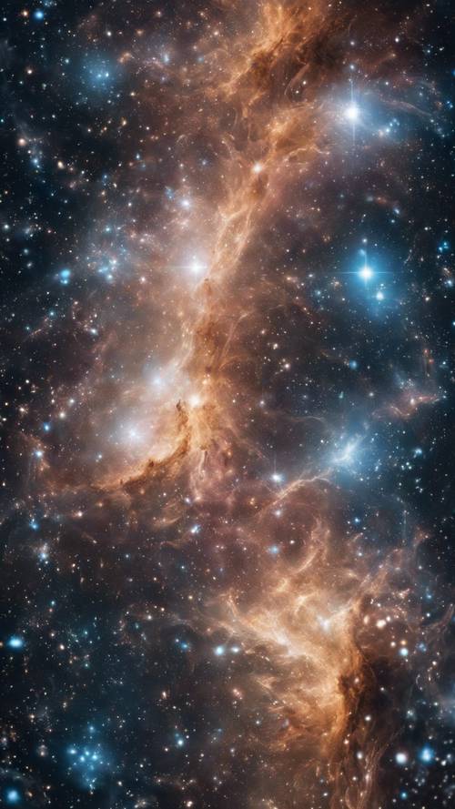 Một sự thể hiện trừu tượng của một thiên hà nhộn nhịp, với những ngôi sao lấp lánh tạo nên những họa tiết hình học đầy mê hoặc.