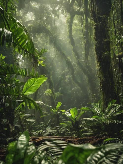 Un&#39;immagine della foresta pluviale amazzonica, il polmone verde della Terra, con una citazione sulla salvaguardia della natura.