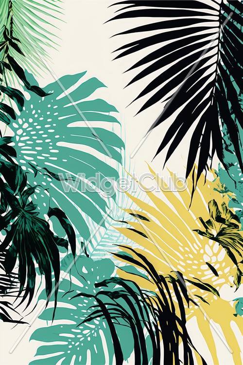 Tropical Leaves Pattern in Bright Colors