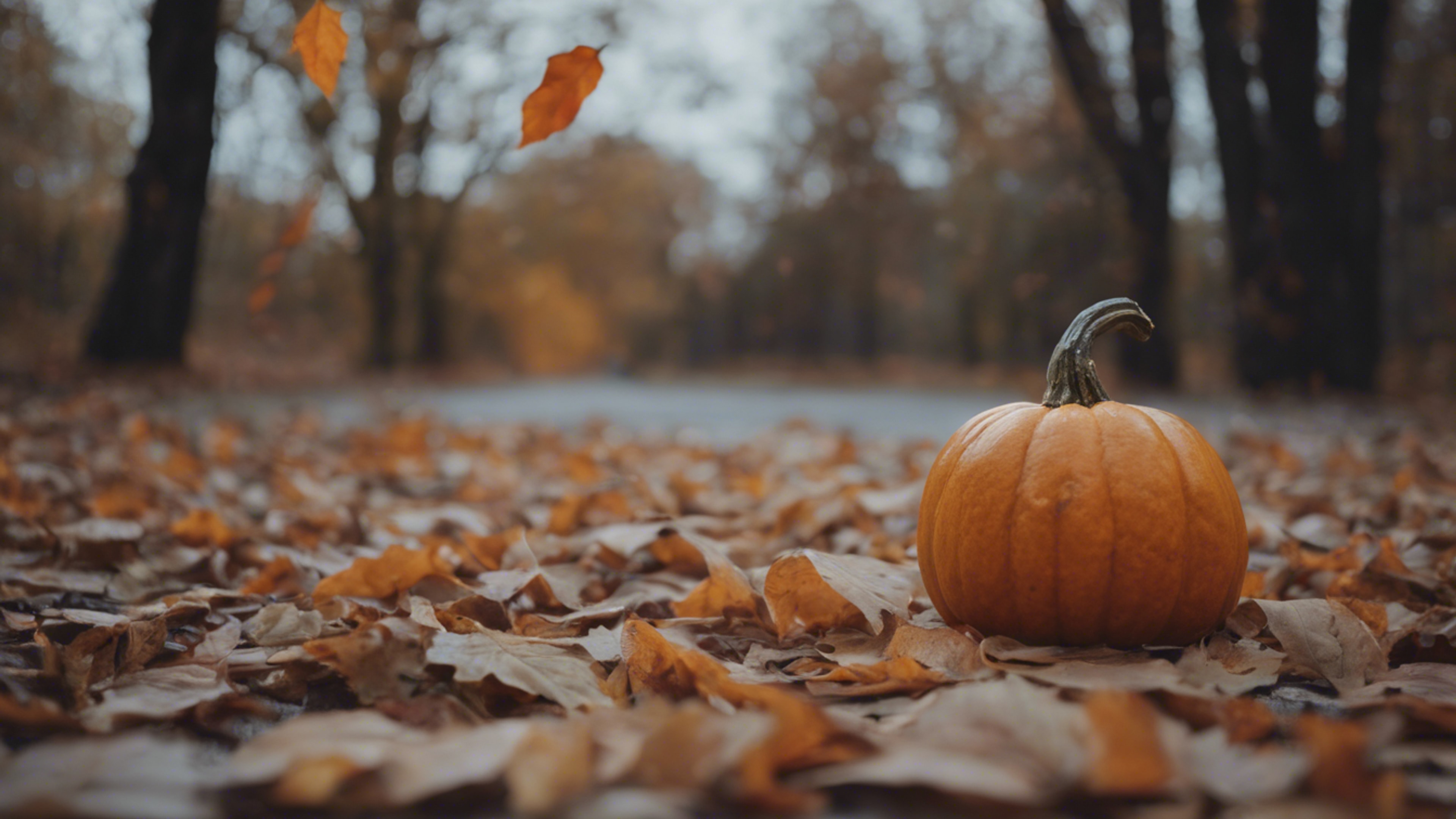 The melancholic sight of a lone squashed pumpkin left behind after a autumn festival. Papel de parede[c2269625c3c64c378d01]