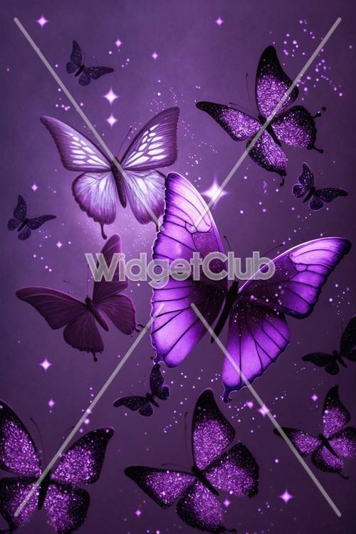 Funkelnde lila Schmetterlinge
