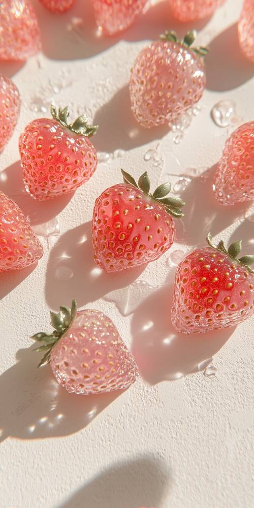 Sweet and Shiny Strawberries on Light Background 墙纸 [39d2ca0088de4d3aa264]