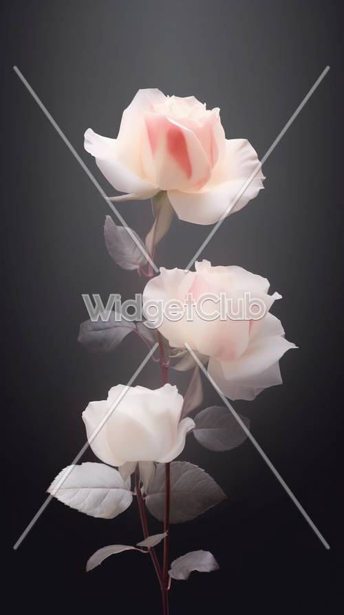 Нежные розовые и белые розы