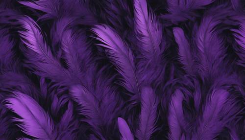 Black feathers transitioning into deep violet, portrayed in an ombre seamless pattern. Tapet [41ebc0fcba1245b0980d]