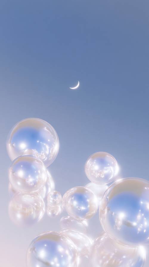 Bulan yang Indah dan Gelembung di Langit Wallpaper [5b7da387c3f844d6a1c6]