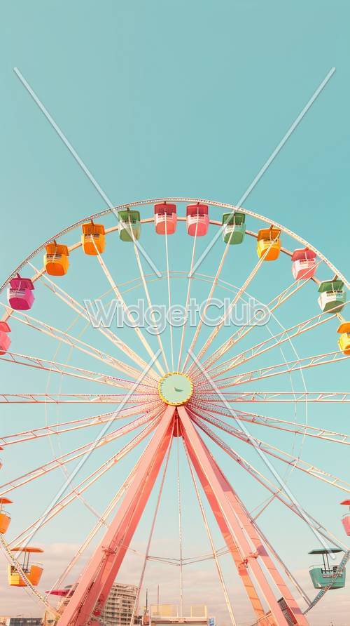 Colorful Ferris Wheel in the Sky