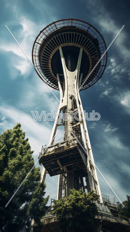 Futurystyczna Sky Tower w Seattle
