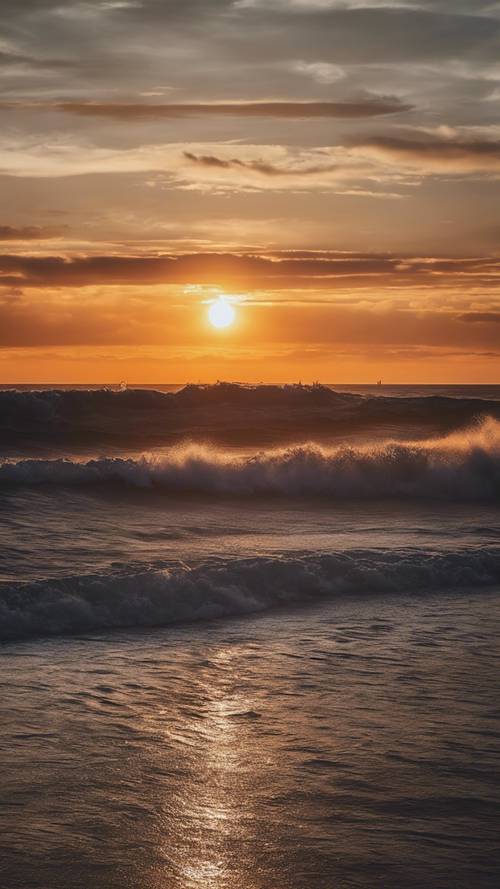 An iPhone XS capturing a stunning sunset over the ocean.