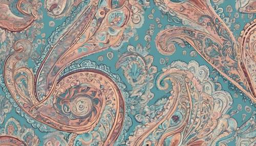 Un motivo paisley dettagliato e raffinato in un assortimento di colori pastello.