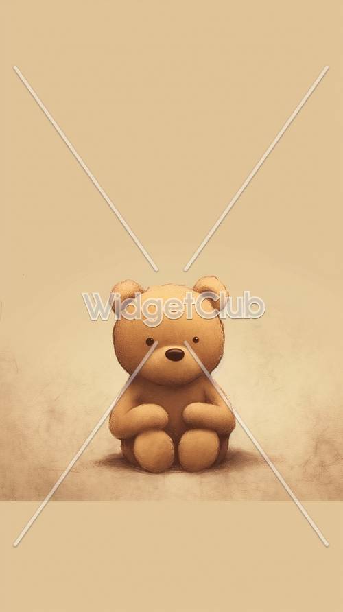 Cute Teddy Bear Sitting Alone