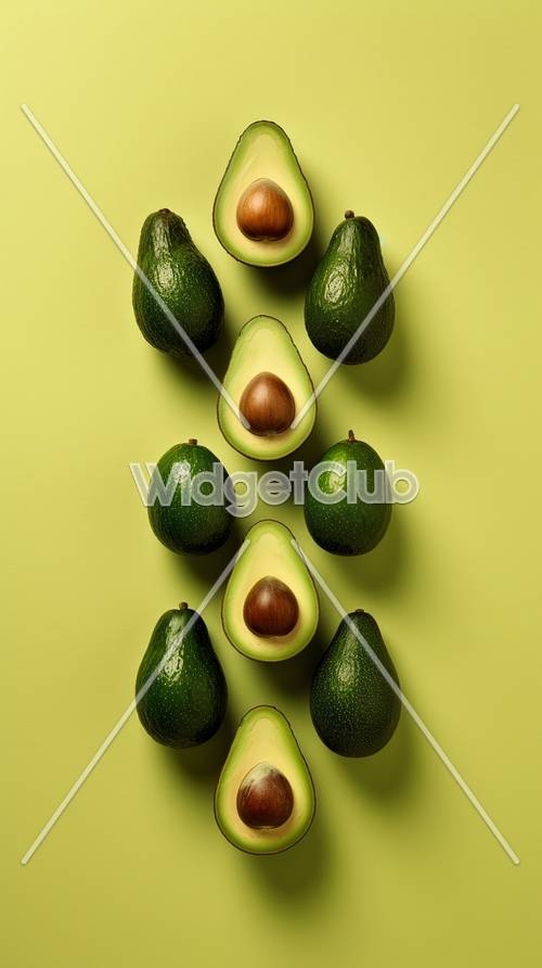 Green Avocado Pattern on Light Green Background Divar kağızı[c27e51baca8b4f248681]