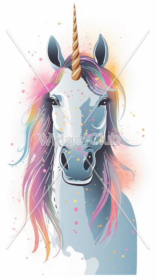 Çocuklar için Renkli Tek Boynuzlu At Sanatı