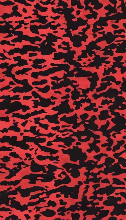 Un motif camouflage rouge et noir audacieux et très contrasté.