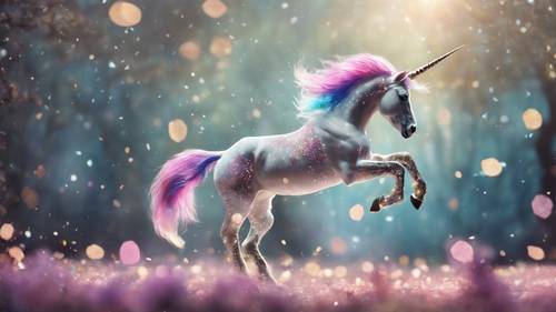 A magical unicorn prancing in the air, surrounded by the quote 'Always be yourself. Unless you can be a unicorn.' Wallpaper [b45c9048d3e84a11aee7]