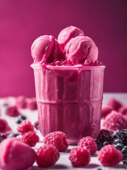 炎热的夏日，一勺经典的自制深粉色浆果冰糕融化了。