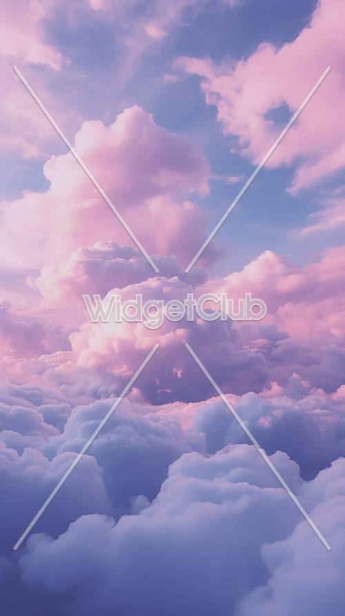 Dreamy Pink and Blue Sky Clouds