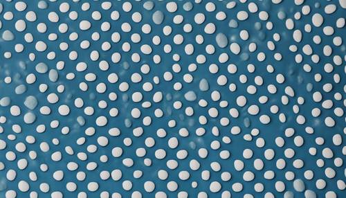 A high contrast pattern featuring crystal white dots amidst the calming expanse of a cerulean-blue seamless fabric. Tapeta [9343be4a375b4c9e9cb1]