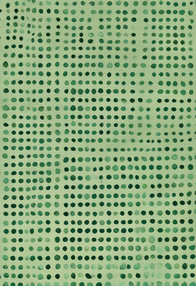 A country-style pattern with small, dark green polka dots evenly spaced on a pale green canvas. Wallpaper[1bd2ba2358504d118e01]