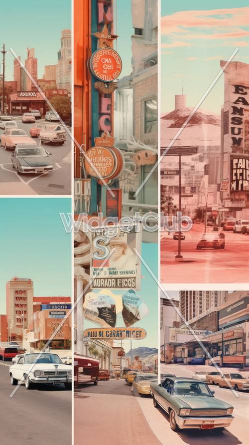 Collage di strade di città d&#39;epoca