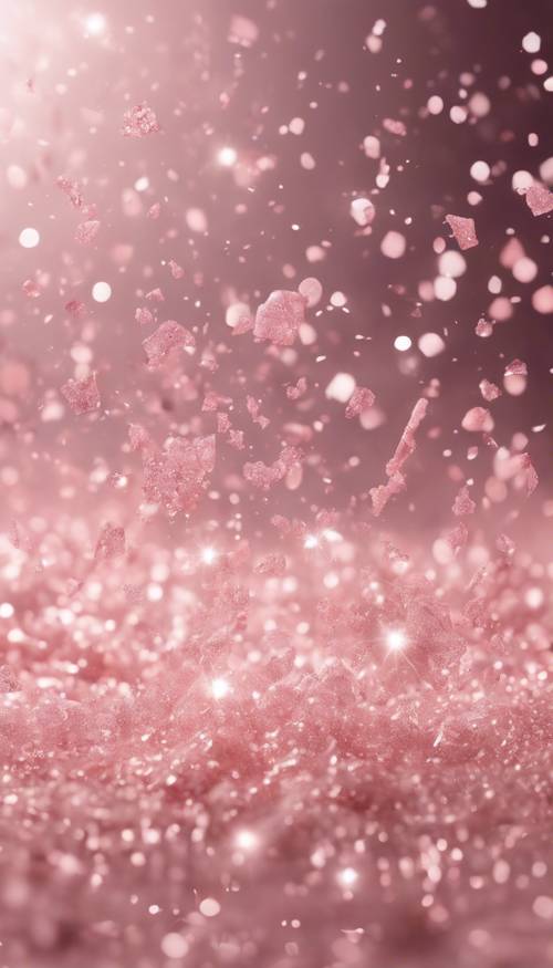 A handful of light pink glitter being thrown in the air.