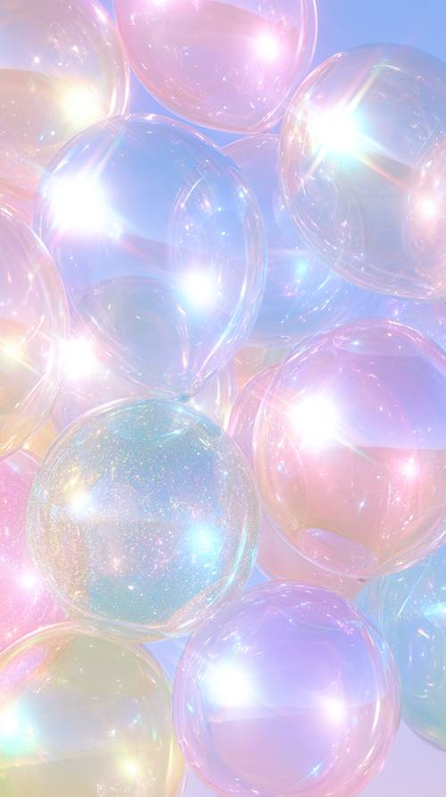 キラキラ虹の泡と光の壁紙 壁紙 [2c501d8a2ba2443aab74]