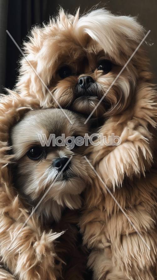 Cute Snuggly Dogs Perfect for Your Screen